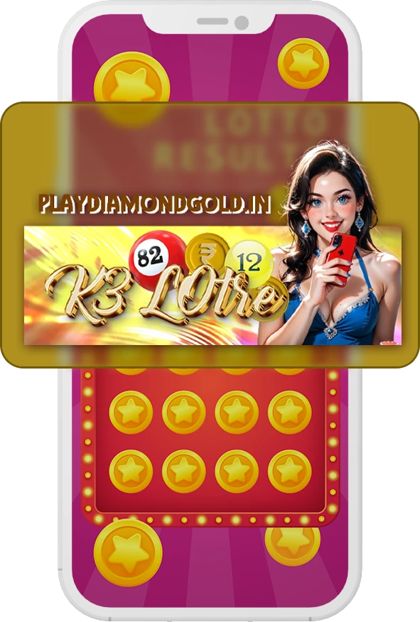 K3 Lotre Game Logo on Top of Mobile Phone